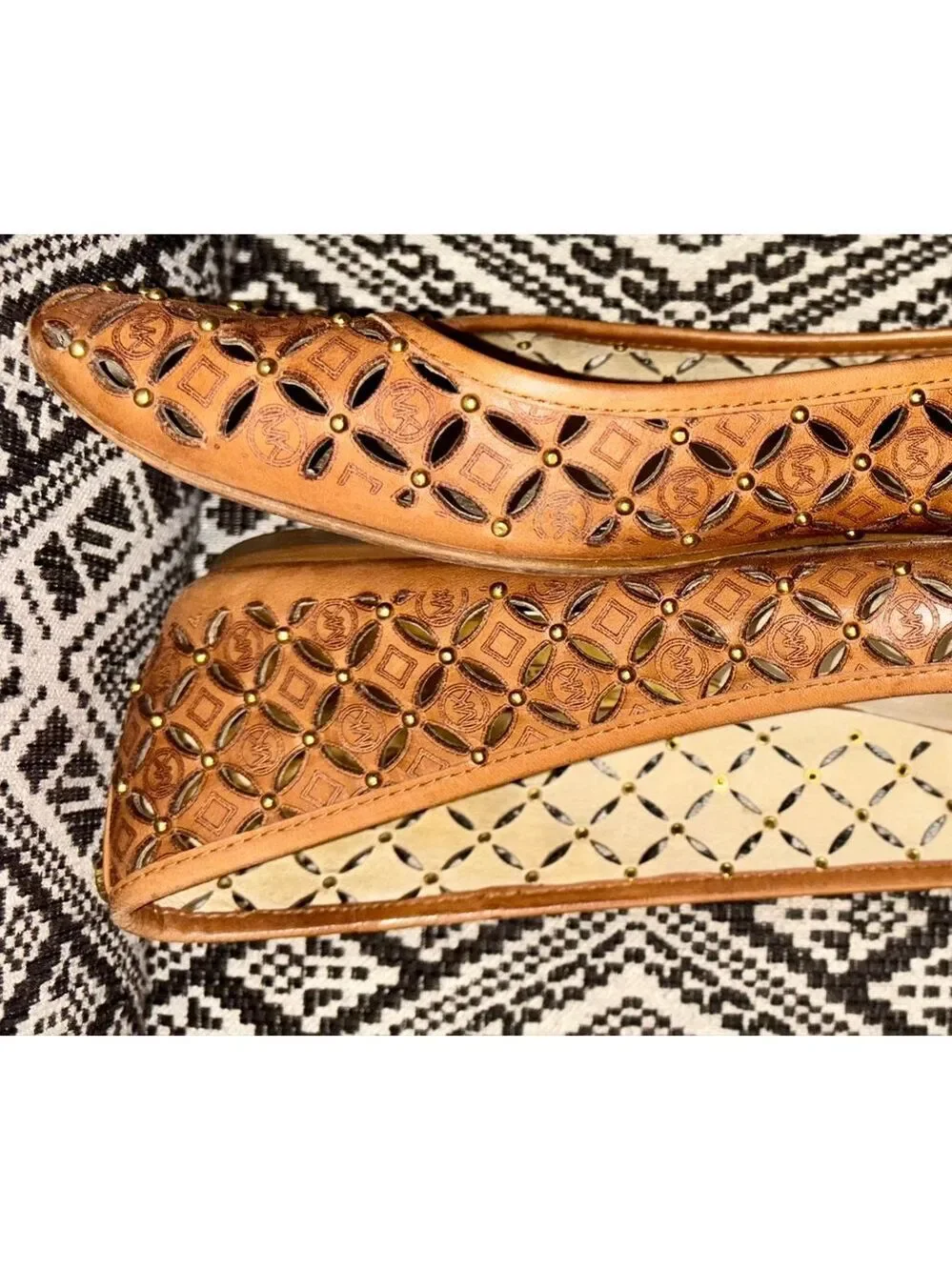 Michael Michael Kors Gabriella size 9.5 M Studded Leather Ballet Flats